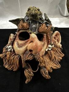 Maschera testa completa medievale vichingo Signore degli Anelli guerriero nano 2003 - Foto 1 di 6