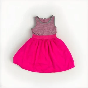 The Children's Place Girls' Pink and Gray Striped Sleeveless Dress Size S 5/6 - Picture 1 of 4