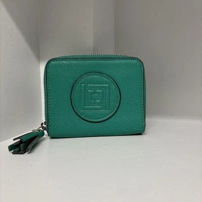 Cartera Liz Claiborne Verde Cremallera Alrededor Doble Plegable Usada en Excelente Condición Foto 1 de 4