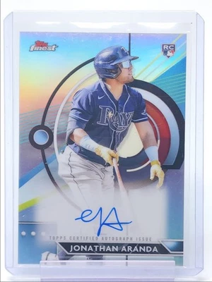 JONATHAN ARANDA 2023 TOPPS FINEST ROOKIE REFRACTOR RAYS RC AUTO Q4854 - Image 1 of 2