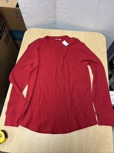 Gap Waffelstrick Thermo Shirt Herren Large rot Rundhalsausschnitt - Bild 1 von 7