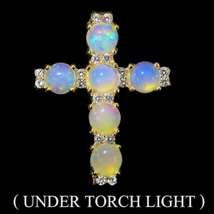 925 Sterling Silver Pendant Round Fire Opal 4mm Natural Gemstone Jewelry - Picture 1 of 14