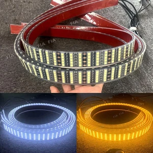 5Row 4FT 5FT Strobe White/Amber LED Strip Lights Underglow Kit for Truck Wheels - Picture 1 of 17