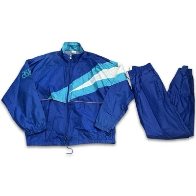 Редкий винтажный ASICS ветровка трек костюм мужской размер большой/XL унисекс VGC!! - Изображение 1 из 4