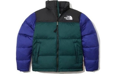 Jaqueta Eco Nuptse 1996 Bloco de Cores Logotipo Bordado Zíper Jaqueta - Imagem 1 de 4