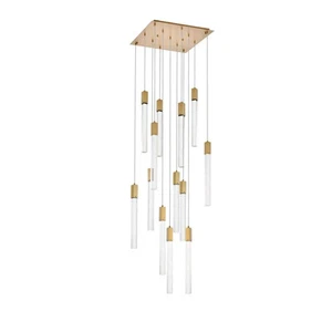 Aliha Crystal 13 Light Cluster Pendant Satin Gold by Wade Logan - Picture 1 of 7