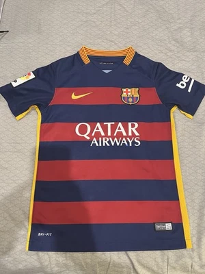 巴塞罗那足球俱乐部2015-16主场球衣青少年尺寸小号8-10岁 — 第 1/4 张图片