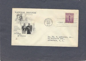 #901 3c DEFENSE ISSUE FDC-WASHINGTON,DC OCT-16-1940 ARTCRAFT CACHET - Picture 1 of 1