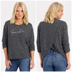 Sundry NWT Gray Sparkle Pullover Sweater Size 1 (Small) Draped Back Detail New - Picture 1 of 12