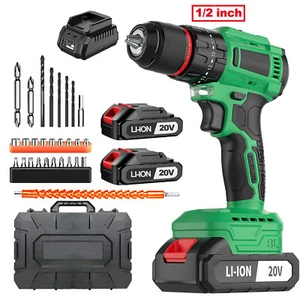 20V Brushless Cordless Drill/Driver w/2Ah Battery, 3/8" Chuck, 18+3P & 2-Speed - Picture 1 of 15