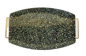Vintage Mid-Century Modern Paua Shell Serving Tray, 12-1/2" Long - Picture 1 of 11