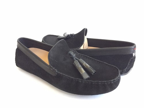 UGG MOCASSINO SLIP ON NAPPA IN PELLE SCAMOSCIATA NERA US 8 EU 40 5 UK 7 NUOVO CON SCATOLA