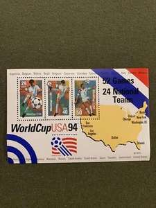 USPS World Cup 94 USA 3 Briefmarken Kleinbogen 29c-40c-50c Briefmarken - Bild 1 von 2