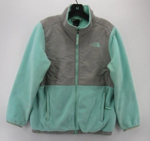 The North Face Jacket Girls XL Green Gray Fleece Windbreaker Denali Full Zip * - Picture 1 of 17