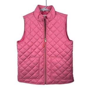 Crewcuts Quilted Vest Girls Medium Pink Full Zip Pockets - Picture 1 of 8