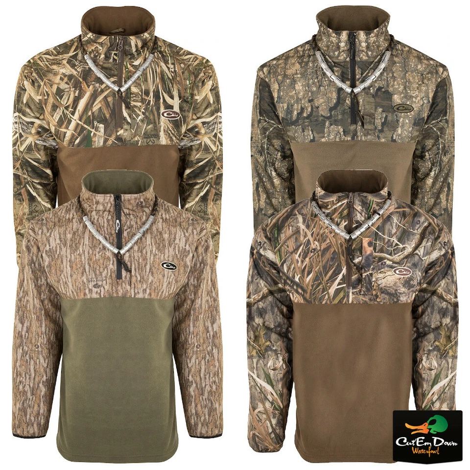 NEW DRAKE WATERFOWL1/4 ZIP REFUGE EQWADER - CAMO PULLOVER - Image 1 of 1