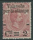 1890 REGNO VALEVOLE PER LE STAMPE 2 SU 50 CENT MH * - G181