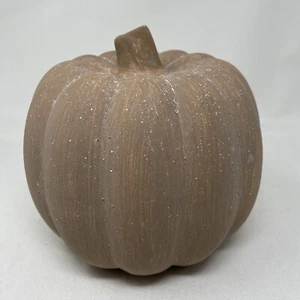 Scott Living Keramik Kürbis 8 Zoll Halloween Deko verbrannte Sienna Herbst Wohndeko - Bild 1 von 4