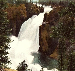 RARE c.1910 Haynes 173 Yellowstone National Park Postcard Upper Falls - Picture 1 of 3