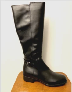 La Canadienne Damen - Hogan - Blockabsatz Lederreitstiefel - SCHWARZ - Größe 6,5M - Bild 1 von 9