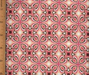 Tela abstracta 100 % algodón por yarda 60" de ancho marrón rosa melocotón blanco #FA40 - Imagen 1 de 1