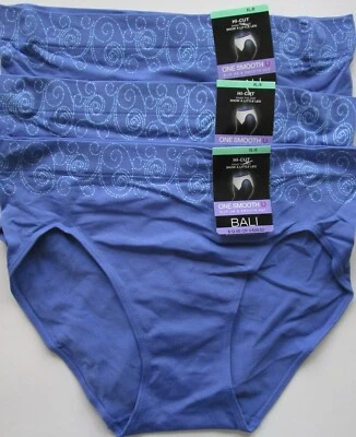 Bali One Smooth U Hi-Cut Pantie 3 Pack Style DF2362 Size XL 8 NWT Retail $28 - Image 1 of 4