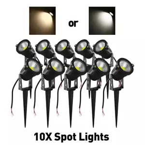 10X LED 12V Spotlights Garden Outdoor 12 Volt Low Voltage Cool/Warm White COB - Picture 1 of 12