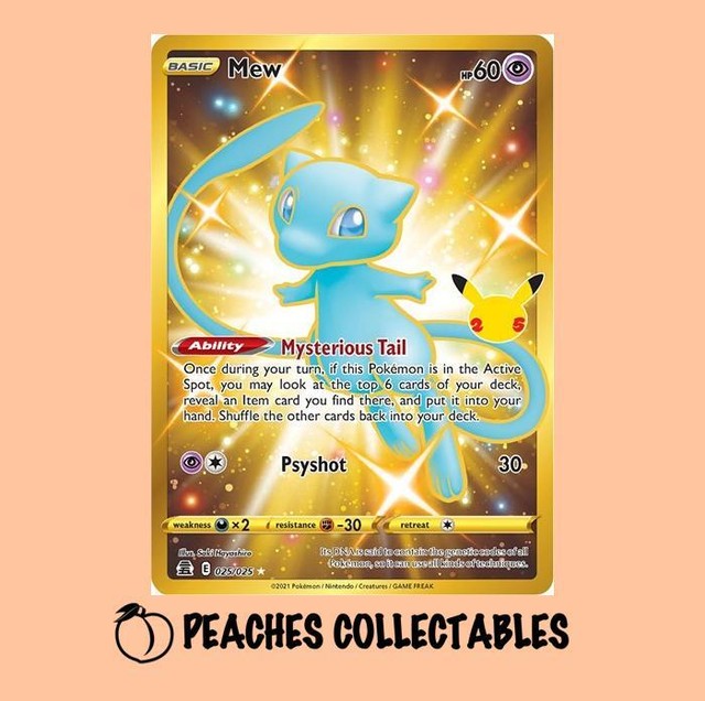 Shiny Mew 025/025 Secret Pokemon Celebrations NM