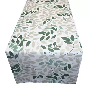 Tischläufer Tischdecke modern grün Blätter Ranken Baumwolle Frühling Sommer - Bild 1 von 1