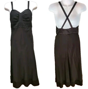 Sexy Vestido Sin Mangas Debra Rodman Sedoso Cruz Correa Talla 2 Busto Plisado - Imagen 1 de 5