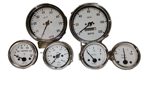 Smiths kit -Elec Temp Oil Fuel Amp Gauge 0-120MPH Speedo 0-80 RPM 100mm WC - Picture 1 of 3