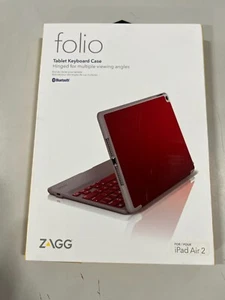 ZAGG Ultra-Slim Folio Case, Hinged Multi-View Bluetooth Keyboard for iPad Air 2 - Picture 1 of 2