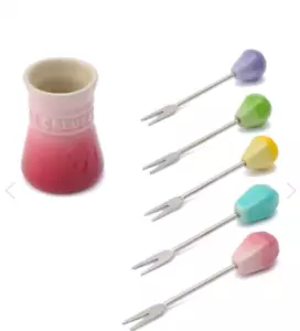Juego de recolección de alimentos y tarros pequeños Le Creuset rosa pastel arco iris gres sin caja - Imagen 1 de 2