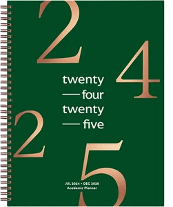 🆕 Planificador Tapa Dura 2024-2025 Año Académico 18 Meses 8.5 x 11 Pulgadas, Verde Oscuro - Imagen 1 de 7