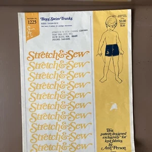 Vintage patterns Stretch and Sew 1225 Boys Swim Trunks size 2-12 - Picture 1 of 4