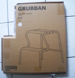 Ikea Grubban Tritthocker Stufenhocker Hocker Schemel weiß / Birke NEU / OVP - Bild 1 von 3