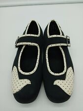 Women's TUK Mary Jane Shoes Black Polka Dot Bird Design Size 8 T•U•K Inc 2011