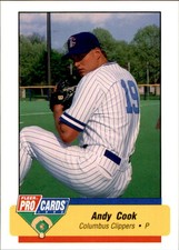1994 Columbus Clippers Fleer/ProCards #2943 Andy Cook Memphis Tennessee TN Card