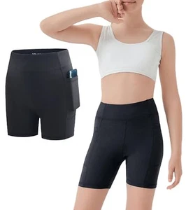 Biker Shorts for Teen Girls Black Volleyball Running Athletic Shorts Size 18-... - Picture 1 of 5