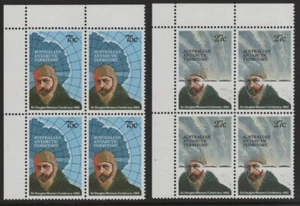 1982 Sir Douglas MAWSON Centenary AAT Antarctic Blocks of 4 MUH Stamps - Picture 1 of 1