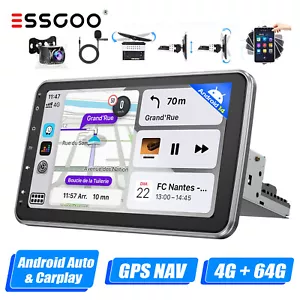 Autoradio 4+64G Apple Carplay Android 14 10" schermo girevole fotocamera GPS - Foto 1 di 15