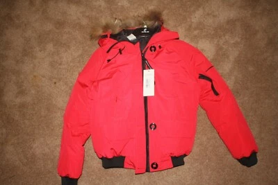 Женская красный с капюшоном bomber стиль вниз зимнее пальто - Изображение 1 из 4