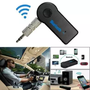 Wireless Bluetooth Receiver 3.5mm-AUX Audio Stereo Music Black Car Ad Prof B3J2 - Picture 1 of 8