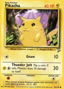 Pokemon Pikachu Card 87/130 Base Set - Imagen 1 de 1