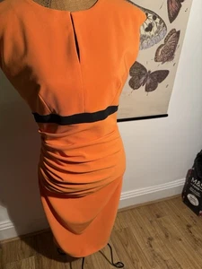 Diva Catwalk Bodycon Orange Dress. Size XL 19 Inches Pit To Pit. Excellent Cond. - Picture 1 of 11