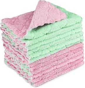 FGSAEOR Küchengeschirrtücher 10 - sortiert, 2-rosa&amp;grün (12er Pack)  - Bild 1 von 9