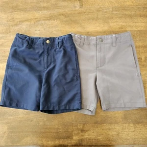 2 Pair UNDER ARMOUR Boys Golf Shorts HeatGear Casual Dress Grey & Navy sz 4 - Picture 1 of 15