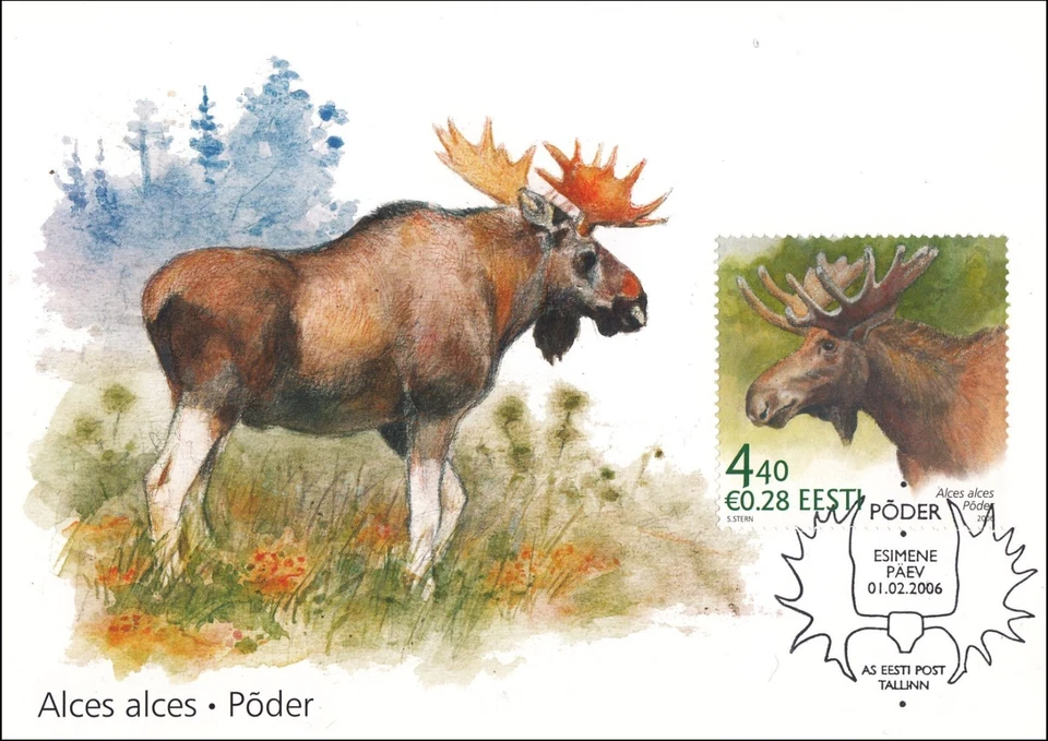 Moose Elk Wildlife Fauna Estonia Estland Mint FDC Maxi Card 2006 - Image 1 of 1