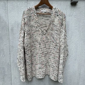 Cupio Damen Strick Pullover Grob Gesprenkelt Konfetti Creme Polyester 3XL - Bild 1 von 8
