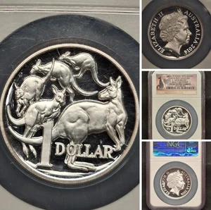 High Relief 2014 P Australian Kangaroo 1 oz silver coin NGC PF 69 Mob Of Roos - Picture 1 of 5